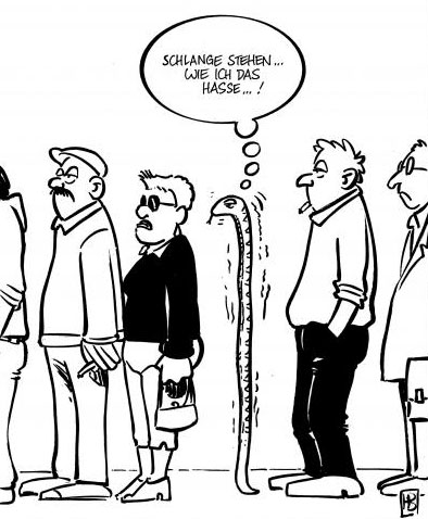 schlangestehen
